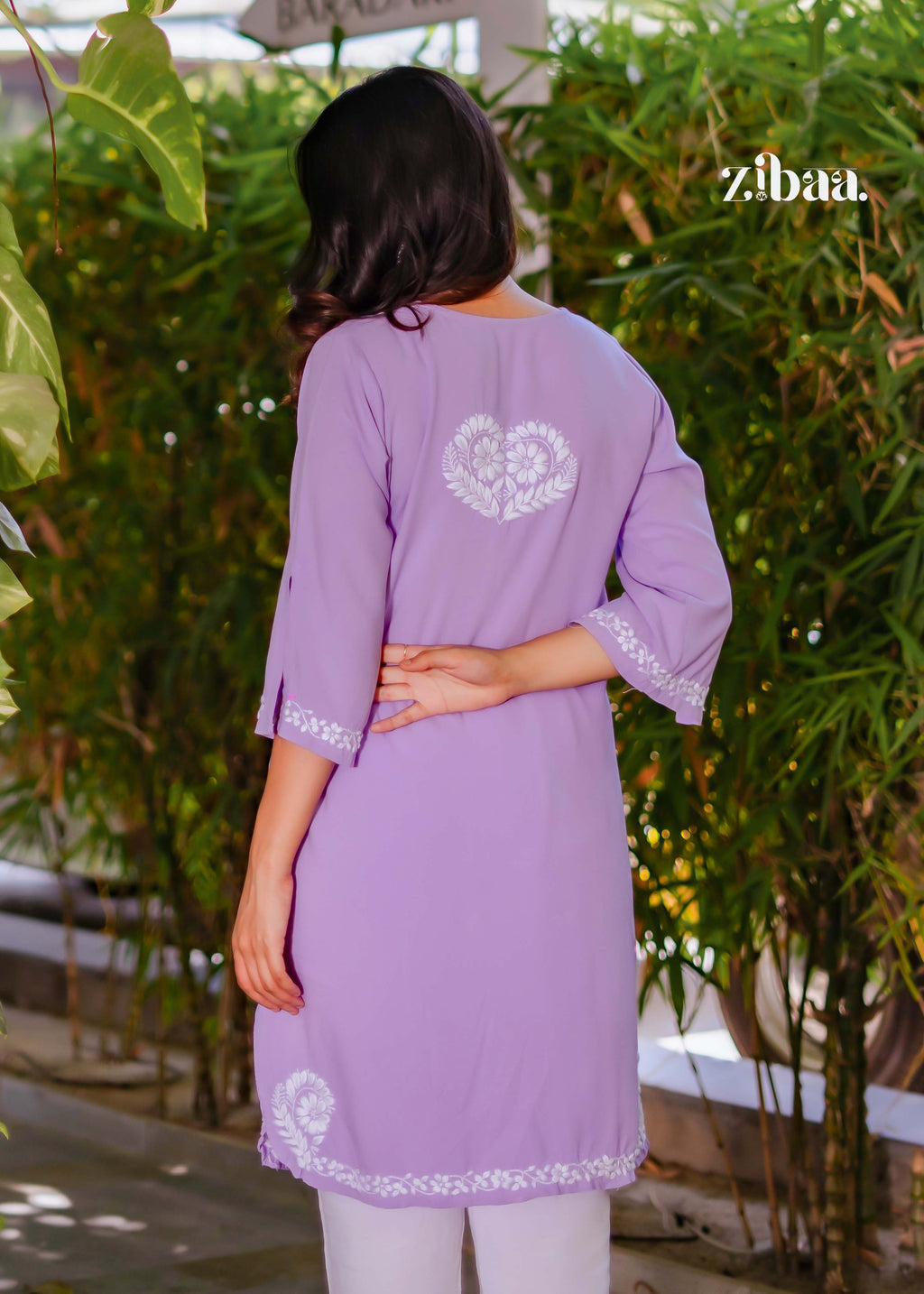 Zibaa Lavender Luxury Rayon Chikankari Coord Set - Distacart