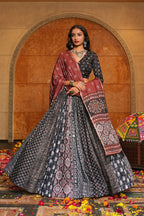 AI Fashion Black Crepe Designer Navratri Wear Lehenga Choli Collection