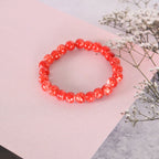 NVR Men & Women Red Marbel Crystal Elasticated Bracelet - Distacart