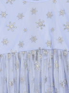 Ahalyaa Blue Net Kids Kurta Palazzo Sets For Girls