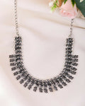 VOJ Silver-Toned Silver-Plated Oxidized Necklace