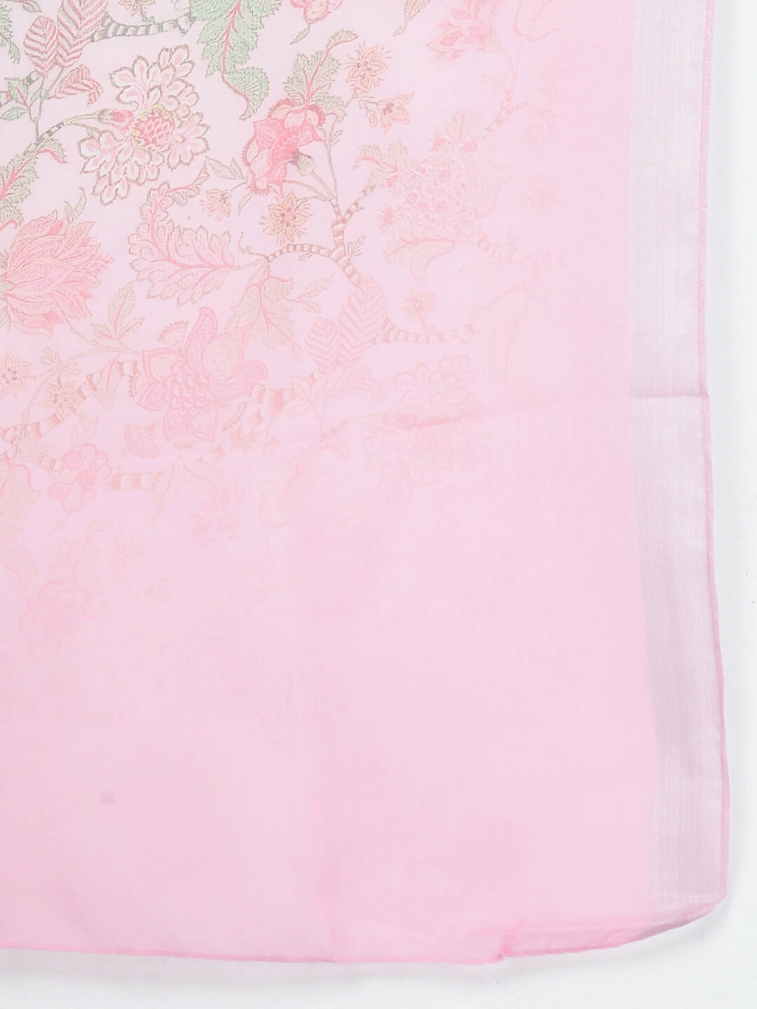 Myshka Women Pink Panelled Pure Cotton Kurta with Trousers With Dupatta Set - Distacart