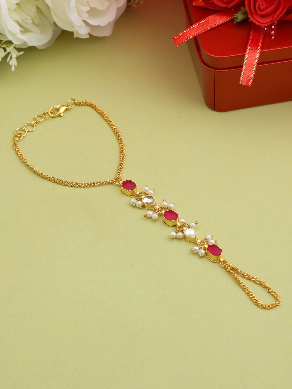 Ruby Raang Laal Noor Haath Phool - Distacart