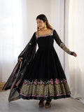 Prazu Fashion Black Georgette Embroidered Sequence Anarkali Suit - Distacart