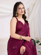 Maroon Rangoli Silk Diamond Work Ready To Wear Saree - Tamana