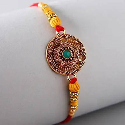 Kundan Ethnic Rakhi and Dairy Milk Crackle Chocolates Online