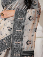 Shree Shyam Fashion Linen Cotton Black & Cream Saree - Distacart
