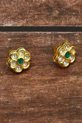 Joban Fashion Women Kundan , Brass Golden White Green Earrings - Distacart