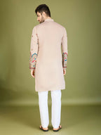 Vastranavya Ivory Exclusive Festival Wear Viscose Silk Thread & Sequence Embroidered Work Kurta