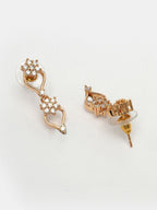 NVR Women's Gold-Polished American Diamond-Studded Handcrafted Jewellery Set