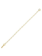 NVR Pearl Studded Classic Gold-Polished 1 Line Ear Chain Ear Cuff