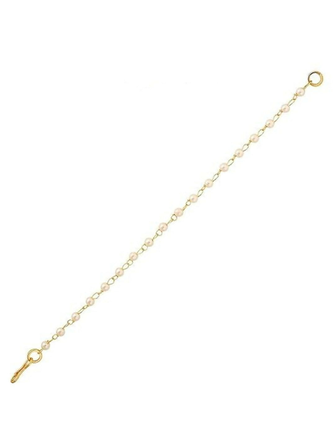 NVR Pearl Studded Classic Gold-Polished 1 Line Ear Chain Ear Cuff