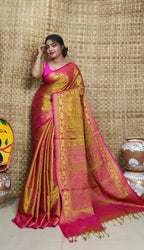 Exclusive Collection Pink Beautiful Tissue Benarasi Saree