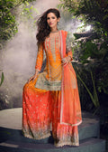 Anaita Orange Chinon Stitched Suit with Embroidery & Sequence Work - Distacart