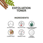Love Earth Exfoliation Toner Infused With Glycolic Acid, Mandelic Acid, Lactic Acid, Hyaluronic Acid