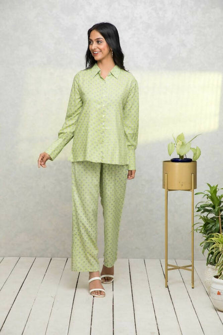 Myshka Women Green Printed Co-Ords