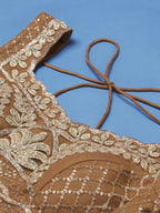 House of Panchhi Rust Net Gotapatti Work Lehenga & Blouse with Dupatta