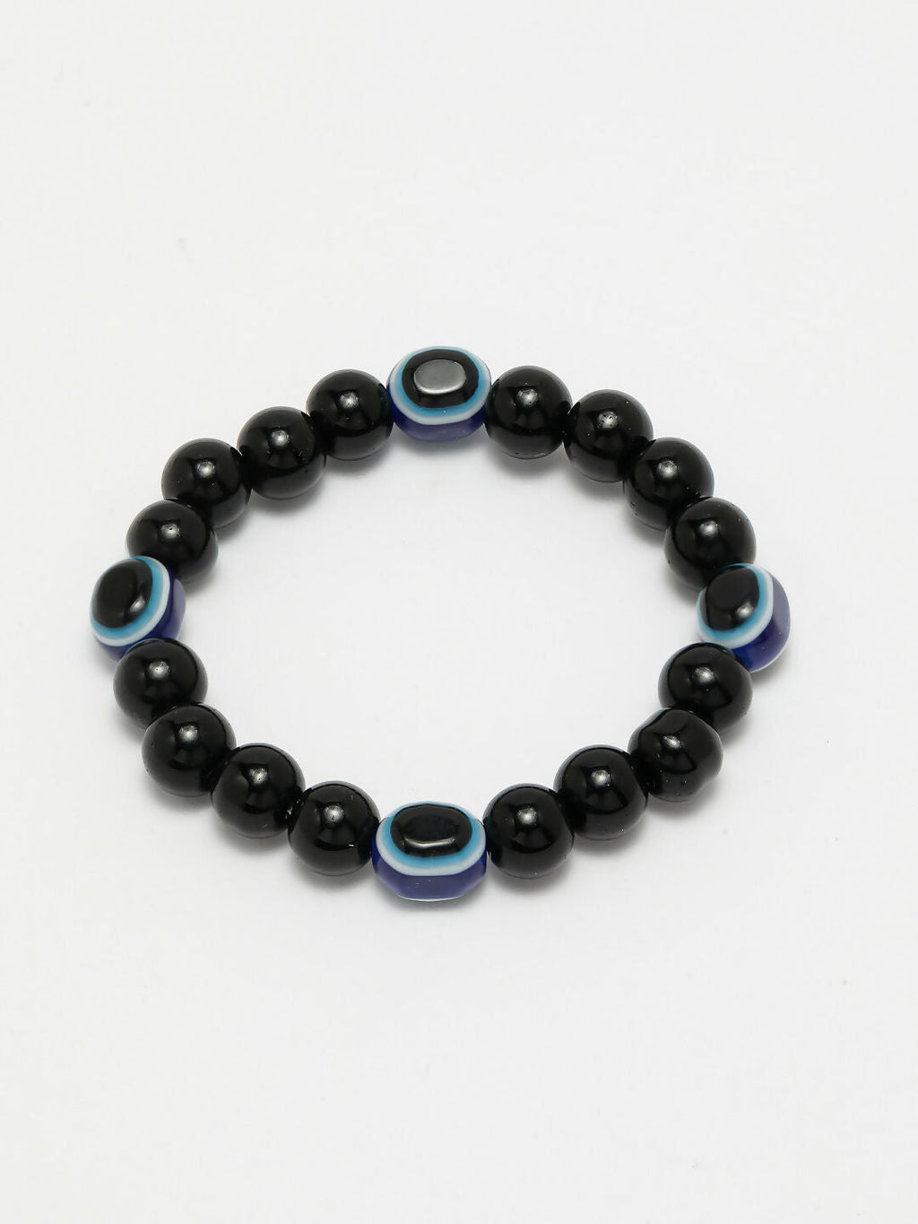 NVR Women & Men Black Evil Eye Elasticated Rakhi With Roli Chawal - Distacart