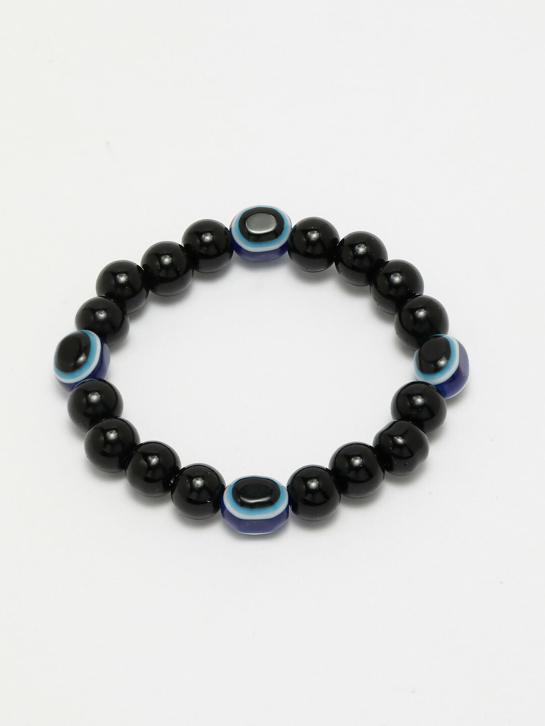 NVR Women & Men Black Evil Eye Elasticated Rakhi With Roli Chawal - Distacart