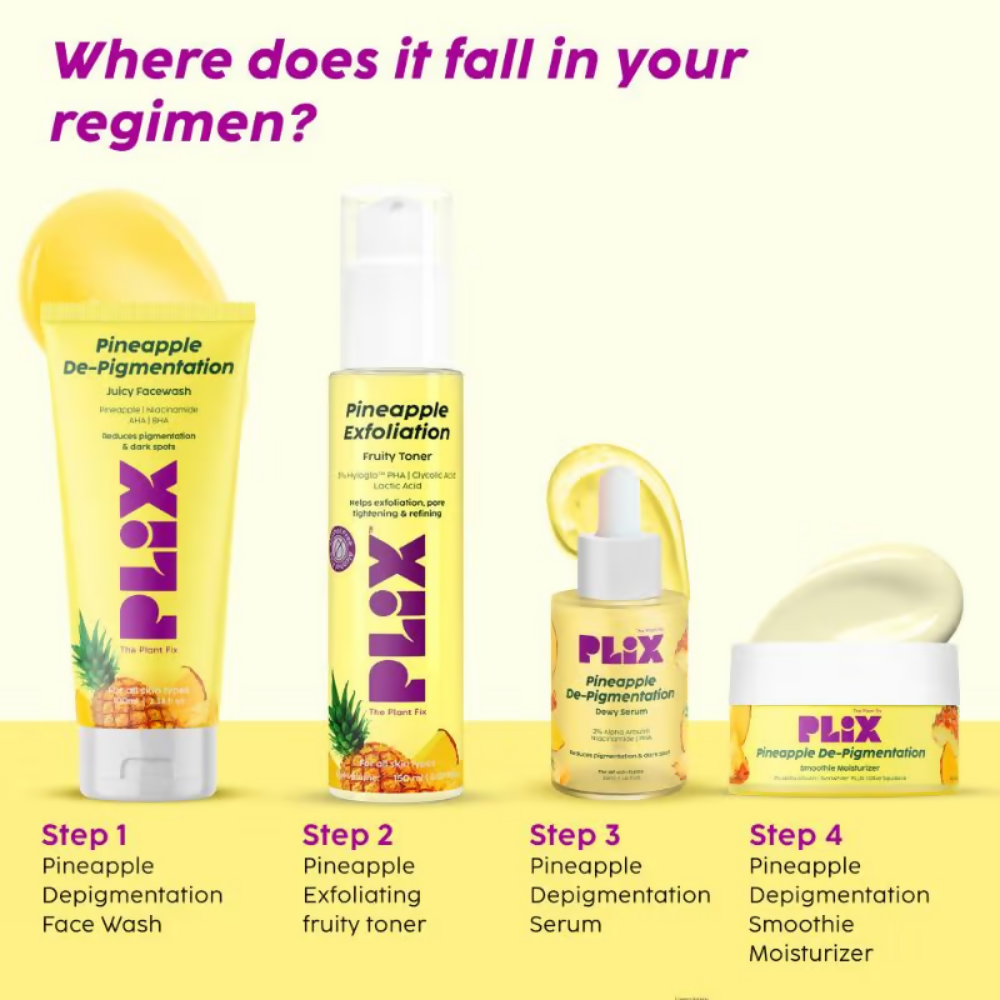 PLIX The Plant Fix Pineapple Depigmentation Regime With Toner, Cleanser & Moisturizer