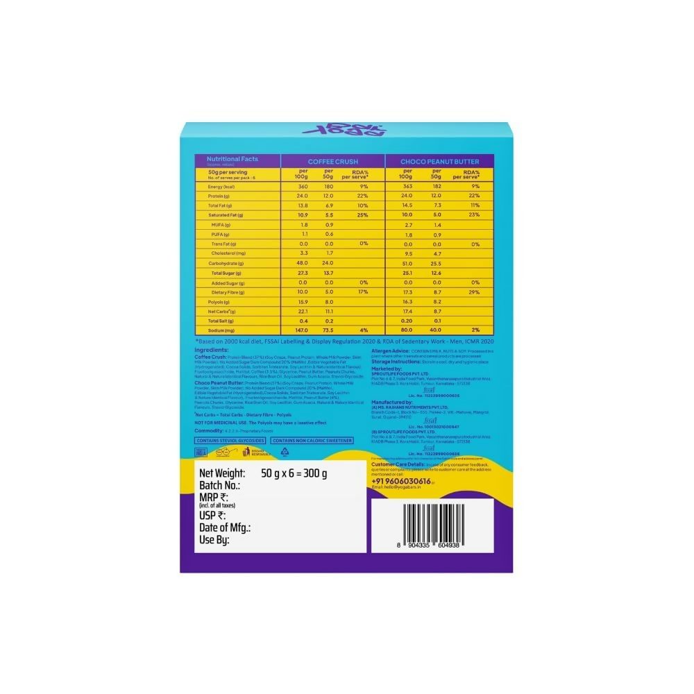 Yoga Bar Variety Pack 12 grams Strong Protein Bars - Distacart