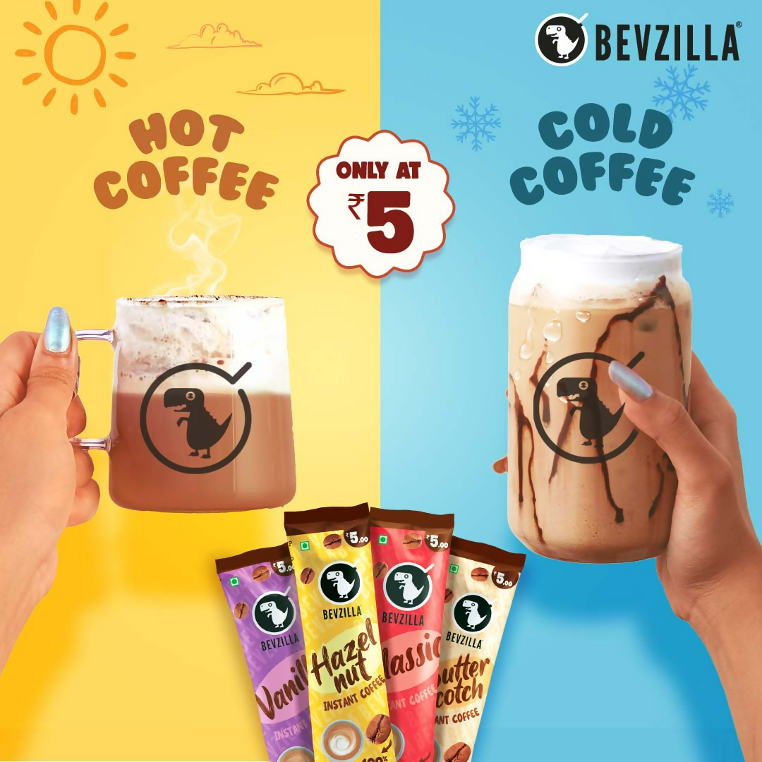 Bevzilla 25 Flavoured Coffee Sachets + Shaker - Distacart