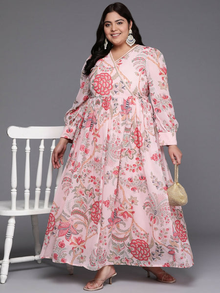 Ahalyaa Women's Traditional wear Ethnic Dress - Pink