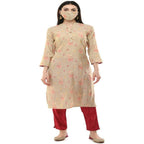 Lagi Women's Pink Printed Straight Kurta & Pant (MC45A)