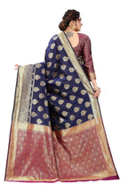 Vamika Ethnic Fire Navy Blue Weaving Banarasi Jacquard Saree - Distacart