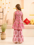 Joban Fashion Girl's Pink Color Sharara Set