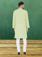 Even Apparels Men's Pure Cotton Green Kurta