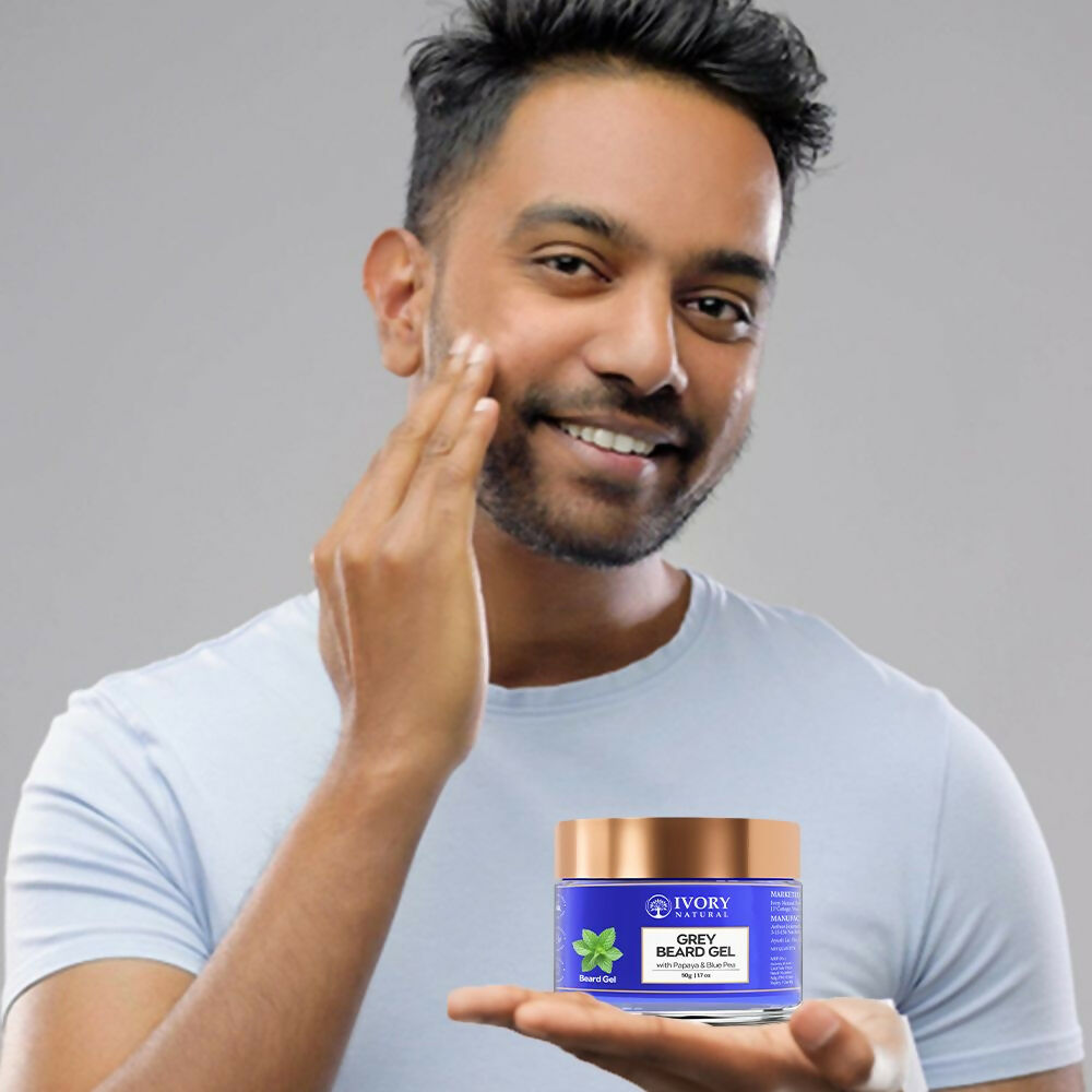 Ivory Natural Grey Beard Gel Restores Dark Shine & Vibrant Of Beard - Distacart