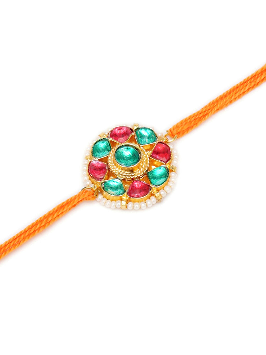 Designer kundan Rakhi - Ruby Raang - Distacart