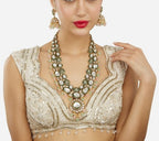 Jewel City Gold-Plated Kundan Bridal Necklace Set with Pastel Beads – Traditional Indian Wedding Jewelry for Women - Distacart