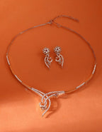 Jewel City Rose Gold-Plated CZ Studded Necklace for Women – Elegant Statement Jewelry for Parties, Weddings & Evening Wear