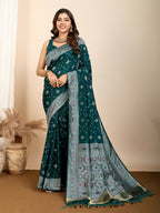 Rama Soft Silk Woven Meenakari Designer Saree - Vedanti