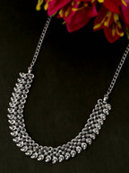 NVR Women Silver-Plated Oxidised Necklace