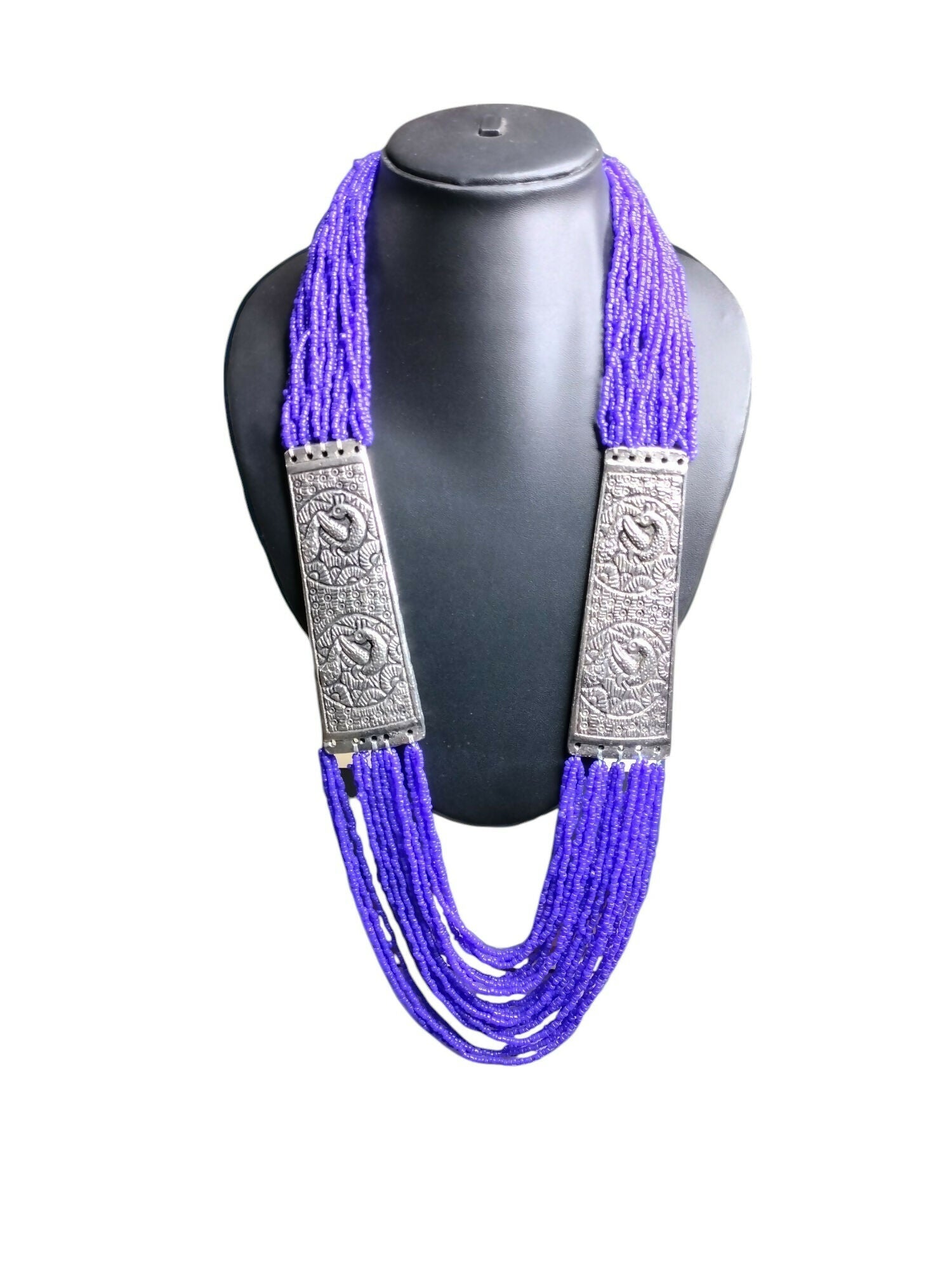 Inhanns Saree Shobha Statement Necklace - Purple Necklace
