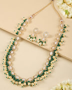 Jewel City Indian Kundan Gold-Plated Austrian Diamonds Studded & Beaded Jewellery Set