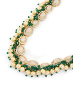 Jewel City Indian Kundan Gold-Plated Austrian Diamonds Studded & Beaded Jewellery Set