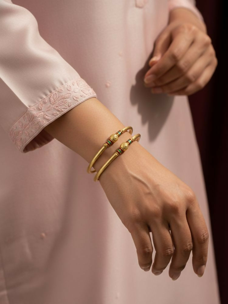 NVR Women Set of 2 Gold Plated Meenakari Kada Bangle - Distacart