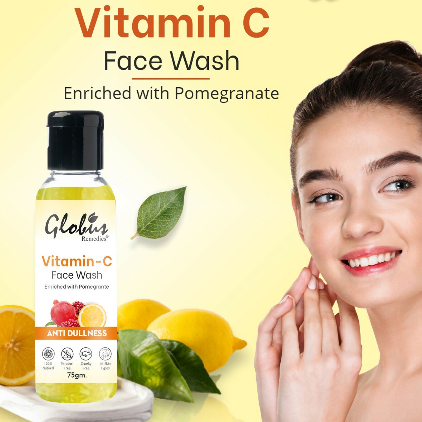 Globus Remedies Anti Ageing Globus Naturals Anti-Ageing Skin Brightening Vitamin C Face Wash - Distacart