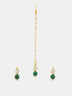 Ruby Raang Maang Tikka And Earrings Set - Distacart