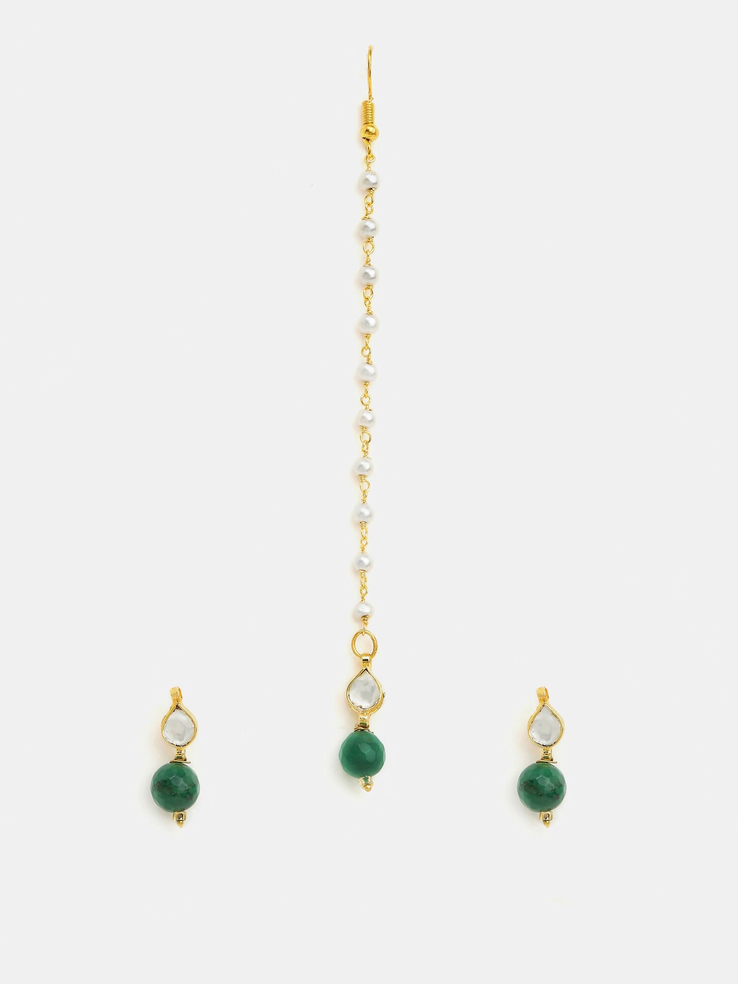 Ruby Raang Maang Tikka And Earrings Set - Distacart
