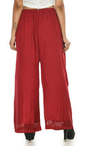 Mominos Fashion Moeza Reyon Cotton Maroon Color Cut Work Palazzo