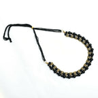 Mominos Fashion Johar Kamal Gold-Plated Brass Finish Pearls Work Choker For Women (Black) - Distacart