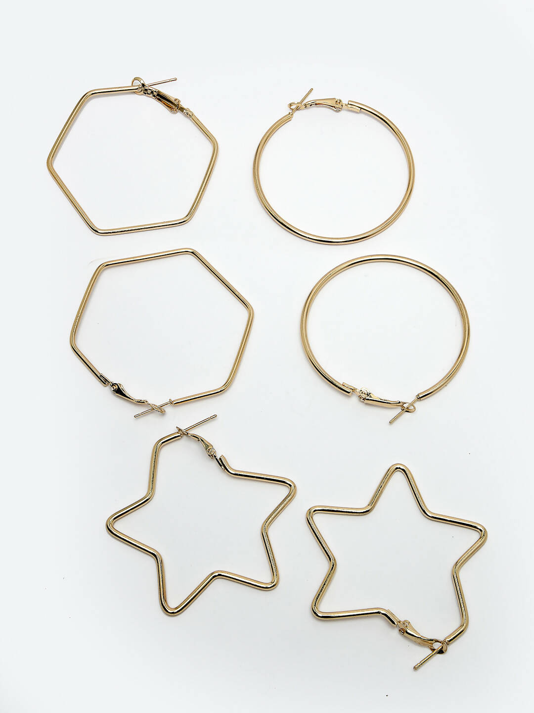 NVR Women Gold-Toned Geometric Hoop Earrings - Distacart
