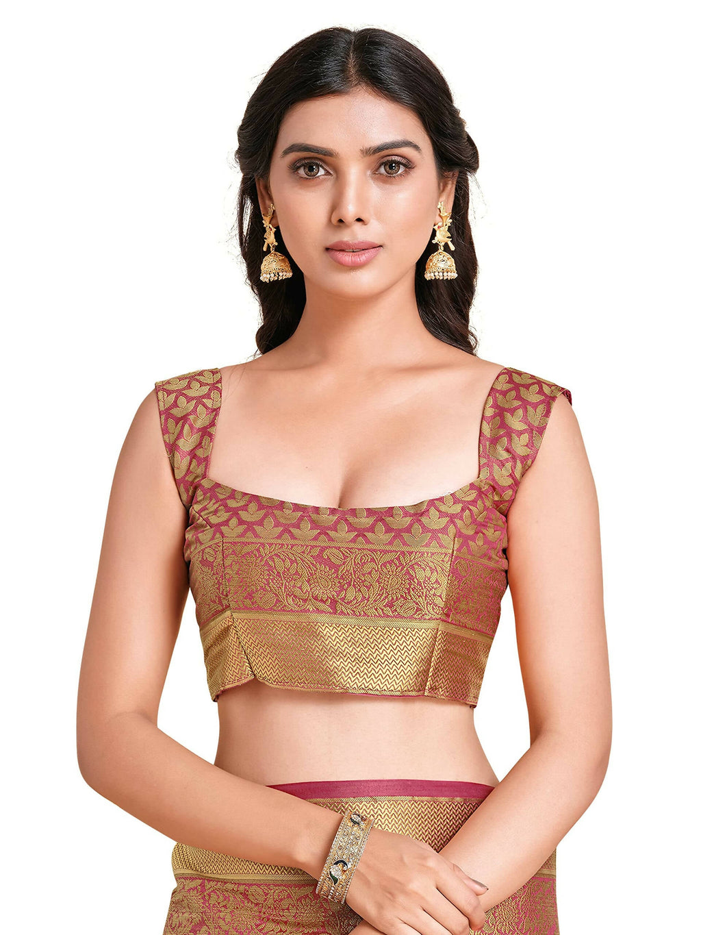 Mimosa Women's Kanchipuram Art Silk Pink Saree - Distacart