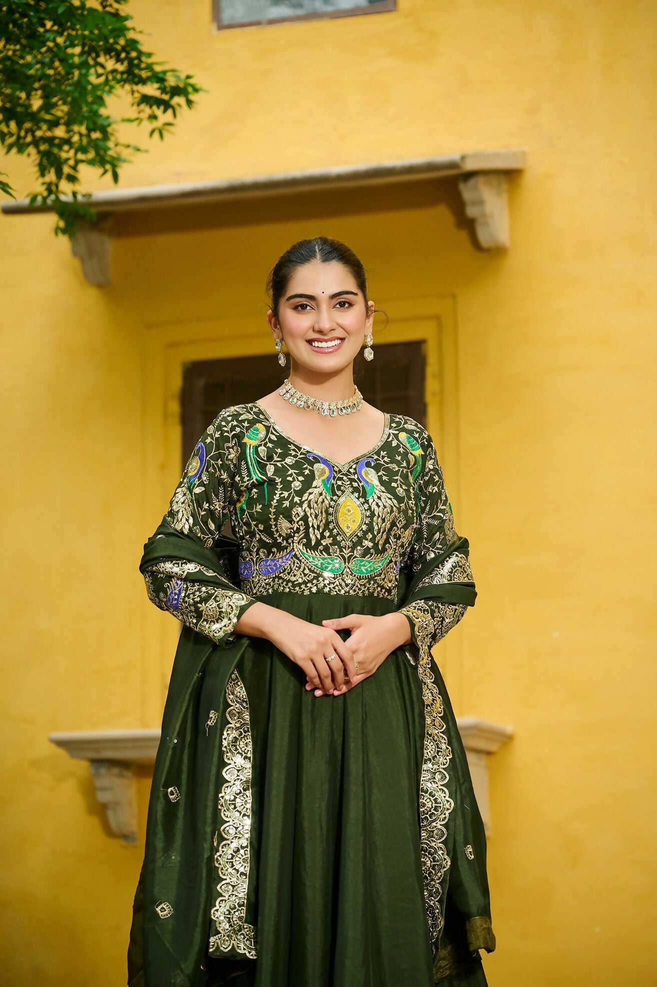 Joban Fashion Green Silk Sequence Embroidery Work Kurta Set - Distacart
