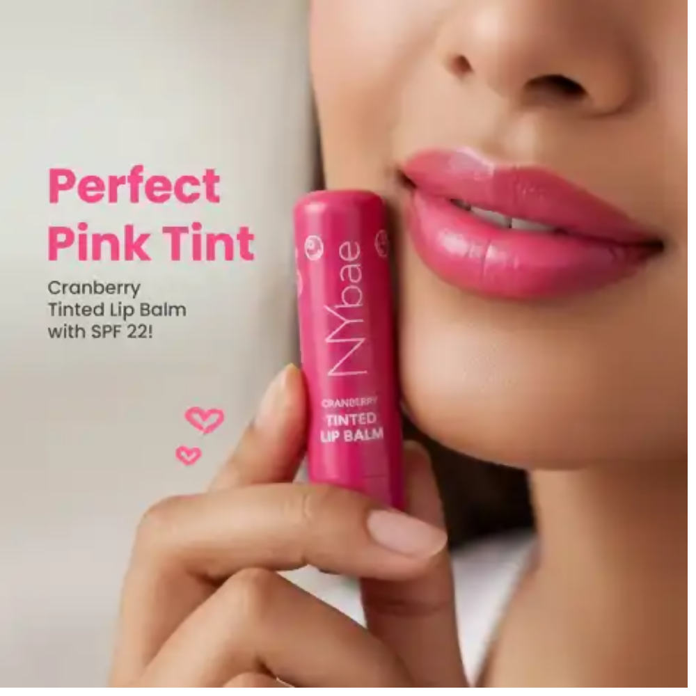 NY Bae Cranberry Tinted Lip Balm with SPF 22 Rich Berry Pink Tint - Distacart